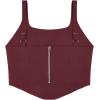 imageREORIA Womens Summer Sexy Square Neck Sleeveless Trendy Bustier Corset Crop Tank TopsBurgundy