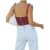 imageREORIA Womens Summer Sexy Square Neck Sleeveless Trendy Bustier Corset Crop Tank TopsBurgundy