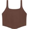 imageREORIA Womens Summer Sexy Square Neck Sleeveless Trendy Bustier Corset Crop Tank TopsCoffee