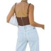 imageREORIA Womens Summer Sexy Square Neck Sleeveless Trendy Bustier Corset Crop Tank TopsCoffee
