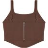 imageREORIA Womens Summer Sexy Square Neck Sleeveless Trendy Bustier Corset Crop Tank TopsCoffee