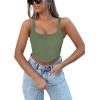 imageREORIA Womens Summer Sexy Square Neck Sleeveless Trendy Bustier Corset Crop Tank TopsDark Green