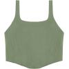 imageREORIA Womens Summer Sexy Square Neck Sleeveless Trendy Bustier Corset Crop Tank TopsDark Green