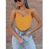 imageREORIA Womens Summer Sexy Square Neck Sleeveless Trendy Bustier Corset Crop Tank TopsGolden