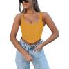 imageREORIA Womens Summer Sexy Square Neck Sleeveless Trendy Bustier Corset Crop Tank TopsGolden