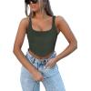 imageREORIA Womens Summer Sexy Square Neck Sleeveless Trendy Bustier Corset Crop Tank TopsGrey Green