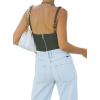 imageREORIA Womens Summer Sexy Square Neck Sleeveless Trendy Bustier Corset Crop Tank TopsGrey Green