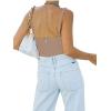 imageREORIA Womens Summer Sexy Square Neck Sleeveless Trendy Bustier Corset Crop Tank TopsKhaki
