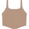 imageREORIA Womens Summer Sexy Square Neck Sleeveless Trendy Bustier Corset Crop Tank TopsKhaki
