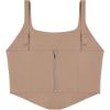 imageREORIA Womens Summer Sexy Square Neck Sleeveless Trendy Bustier Corset Crop Tank TopsKhaki