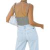 imageREORIA Womens Summer Sexy Square Neck Sleeveless Trendy Bustier Corset Crop Tank TopsLinght Grey