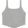 imageREORIA Womens Summer Sexy Square Neck Sleeveless Trendy Bustier Corset Crop Tank TopsLinght Grey