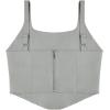 imageREORIA Womens Summer Sexy Square Neck Sleeveless Trendy Bustier Corset Crop Tank TopsLinght Grey