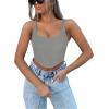 imageREORIA Womens Summer Sexy Square Neck Sleeveless Trendy Bustier Corset Crop Tank TopsLinght Grey