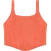 imageREORIA Womens Summer Sexy Square Neck Sleeveless Trendy Bustier Corset Crop Tank TopsNeon Pink