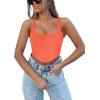imageREORIA Womens Summer Sexy Square Neck Sleeveless Trendy Bustier Corset Crop Tank TopsNeon Pink