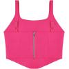 imageREORIA Womens Summer Sexy Square Neck Sleeveless Trendy Bustier Corset Crop Tank TopsNeon Rose Red