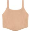 imageREORIA Womens Summer Sexy Square Neck Sleeveless Trendy Bustier Corset Crop Tank TopsNude