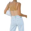 imageREORIA Womens Summer Sexy Square Neck Sleeveless Trendy Bustier Corset Crop Tank TopsNude