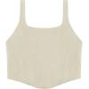 imageREORIA Womens Summer Sexy Square Neck Sleeveless Trendy Bustier Corset Crop Tank TopsOffwhite