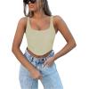 imageREORIA Womens Summer Sexy Square Neck Sleeveless Trendy Bustier Corset Crop Tank TopsOffwhite