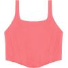 imageREORIA Womens Summer Sexy Square Neck Sleeveless Trendy Bustier Corset Crop Tank TopsPeach Pink