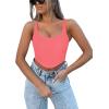 imageREORIA Womens Summer Sexy Square Neck Sleeveless Trendy Bustier Corset Crop Tank TopsPeach Pink