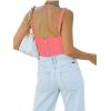 imageREORIA Womens Summer Sexy Square Neck Sleeveless Trendy Bustier Corset Crop Tank TopsPeach Pink