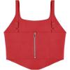 imageREORIA Womens Summer Sexy Square Neck Sleeveless Trendy Bustier Corset Crop Tank TopsRed