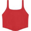 imageREORIA Womens Summer Sexy Square Neck Sleeveless Trendy Bustier Corset Crop Tank TopsRed