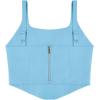 imageREORIA Womens Summer Sexy Square Neck Sleeveless Trendy Bustier Corset Crop Tank TopsSky Blue