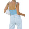 imageREORIA Womens Summer Sexy Square Neck Sleeveless Trendy Bustier Corset Crop Tank TopsSky Blue