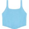 imageREORIA Womens Summer Sexy Square Neck Sleeveless Trendy Bustier Corset Crop Tank TopsSky Blue