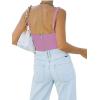 imageREORIA Womens Summer Sexy Square Neck Sleeveless Trendy Bustier Corset Crop Tank TopsViolet