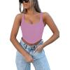imageREORIA Womens Summer Sexy Square Neck Sleeveless Trendy Bustier Corset Crop Tank TopsViolet