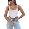 imageREORIA Womens Summer Sexy Square Neck Sleeveless Trendy Bustier Corset Crop Tank TopsWhite