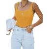 imageREORIA Womens Summer Sexy Square Neck Sleeveless Trendy Bustier Corset Crop Tank TopsGolden