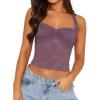 imageREORIA Lace Tops for Women Halter Sexy Going Out Tank Crop Y2K Fashion Top 2025 TrendyGrey Purple