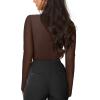 imageREORIA Womens Sexy Long Sleeve Square Neck Bodysuit Mesh Double Lined Going Out Tops 2025Chocolate
