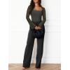 imageREORIA Womens Sexy Long Sleeve Square Neck Bodysuit Mesh Double Lined Going Out Tops 2025Thyme Thyme