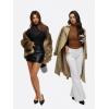 imageREORIA Turtleneck Sheer Mesh Long Sleeve Bodysuit with Mock Neck Body Suit for WomenBrown