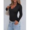 imageREORIA Womens Lace V Neck Long Sleeve Bodysuits Trendy Going Out Body Suit Tops Fall Outfits 2025Black