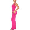 imageREORIA Womens Summer Sexy Long Dresses Deep V Neck Sleeveless V Backless Lounge Elegant Bodycon Maxi DressRose Red