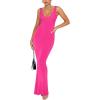 imageREORIA Womens Summer Sexy Long Dresses Deep V Neck Sleeveless V Backless Lounge Elegant Bodycon Maxi DressRose Red