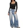 imageREORIA Long Sleeve Shirts for Women Scoop Neck Going Out Slim Basic Tshirts 2025 Trendy Tops Ribbed Knit Fall OutfitsBlack