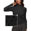 imageREORIA Womens Turtleneck Tops Slim Ribbed Knit Basic Mock Neck Long Sleeve Shirts 2025 Fall Winter Layering OutfitsBlack