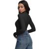 imageREORIA Womens Turtleneck Tops Slim Ribbed Knit Basic Mock Neck Long Sleeve Shirts 2025 Fall Winter Layering OutfitsBlack