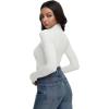 imageREORIA Womens Turtleneck Tops Slim Ribbed Knit Basic Mock Neck Long Sleeve Shirts 2025 Fall Winter Layering OutfitsWhite