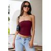 imageREORIA Womens Y2K Strapless Backless Tube Top Double Lined Sleeveless Crop Tank Top for Summer 2025 Going OutBurgundy