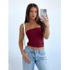 imageREORIA Womens Y2K Strapless Backless Tube Top Double Lined Sleeveless Crop Tank Top for Summer 2025 Going OutBurgundy